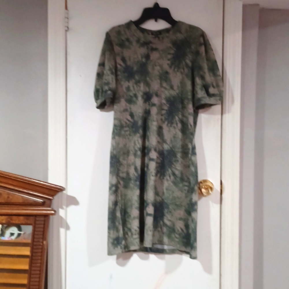 Green Tye Dye Summer Dress
